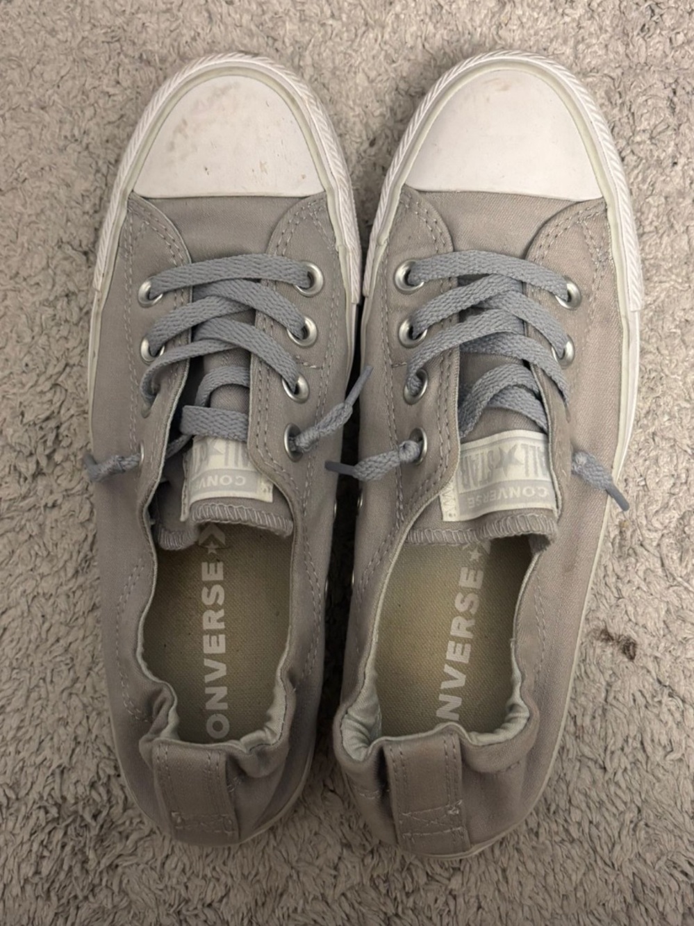 Womens Converse Low Top Sneakers in Light Gray